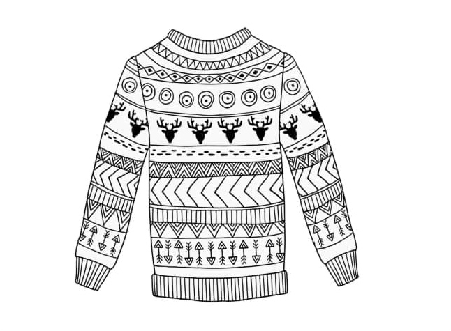 Ugly Sweater Fun Coloring Page
