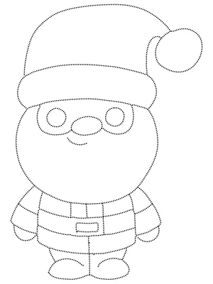 Adorable Santa Claus Tracing Coloring Page