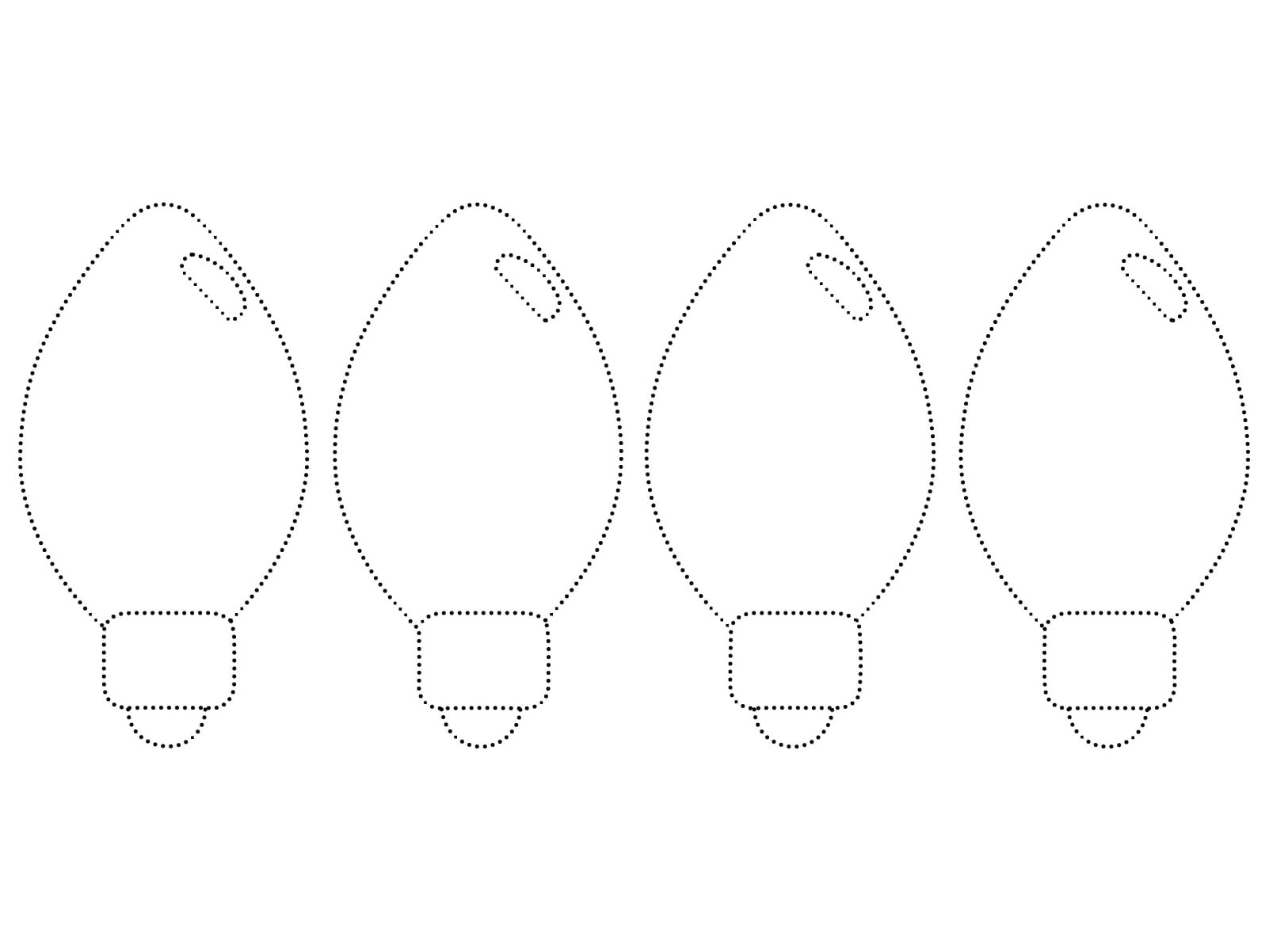 Christmas Lights Tracing Page Coloring Page
