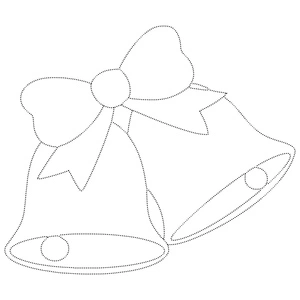 Tracing Christmas Bells Coloring Page