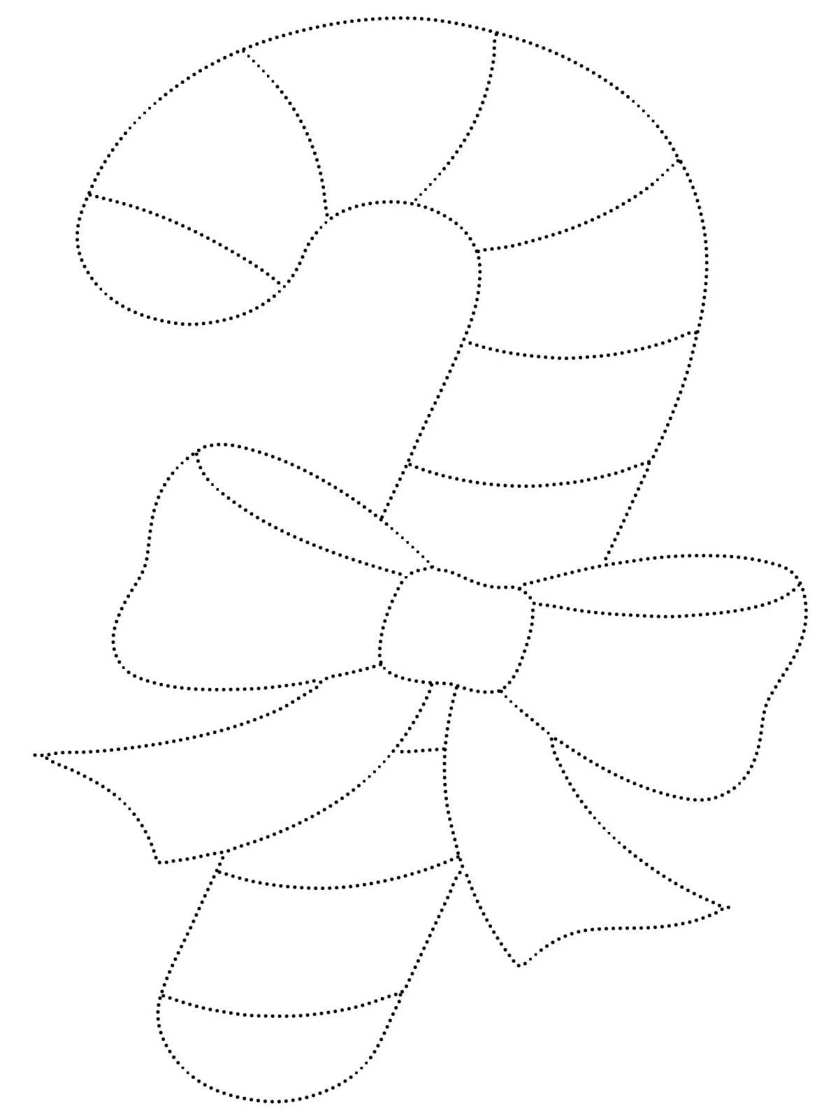 Tracing Christmas Candy Canes Coloring Page