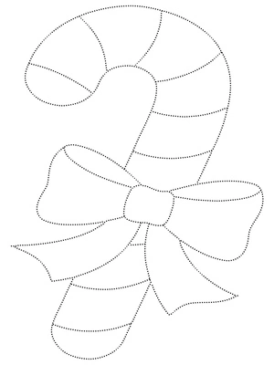 Tracing Christmas Candy Canes Coloring Page