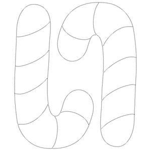 Tracing Worksheet for Candy Canes