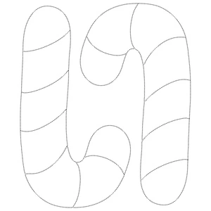 Tracing Worksheet for Candy Canes Coloring Page