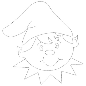 Tracing Worksheet for Christmas Elf
