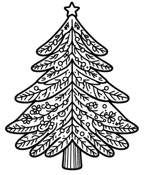 Children's Christmas Tree Coloring Page Coloring Page