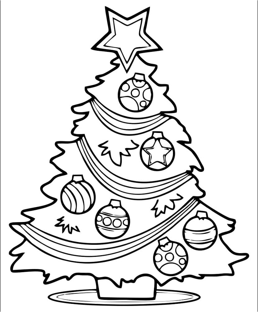 Exquisite Holiday Tree Coloring Page