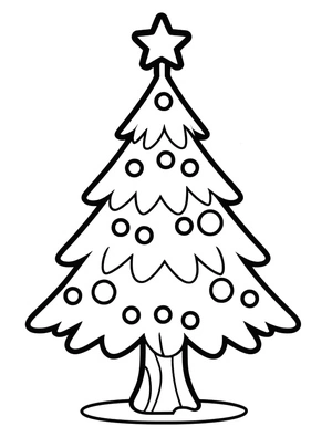 Traditional Christmas Tree Coloring Page