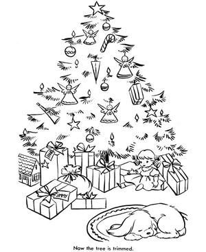 Trimmed Christmas Tree Coloring Page
