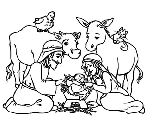 Birth of Jesus Coloring Page