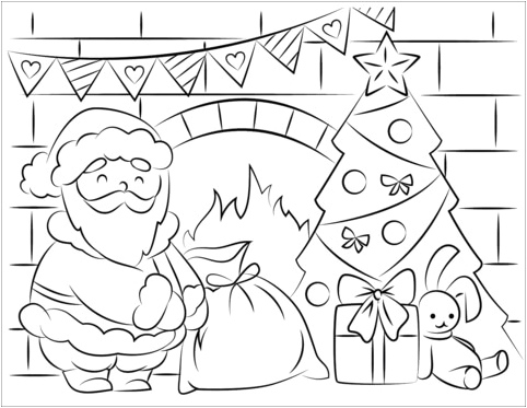 Cheerful Santa Claus Coloring Page