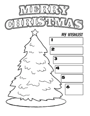My Holiday Wishlist Coloring Page