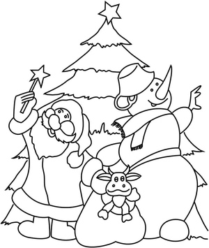 Santa Claus and a Snowman