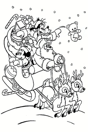 Santa Claus at Christmastime Coloring Page