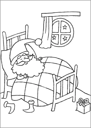 Santa Claus is taking a rest Coloring Page