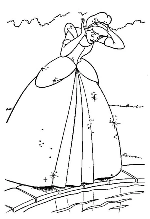 Adorable Princess Cinderella Coloring Page