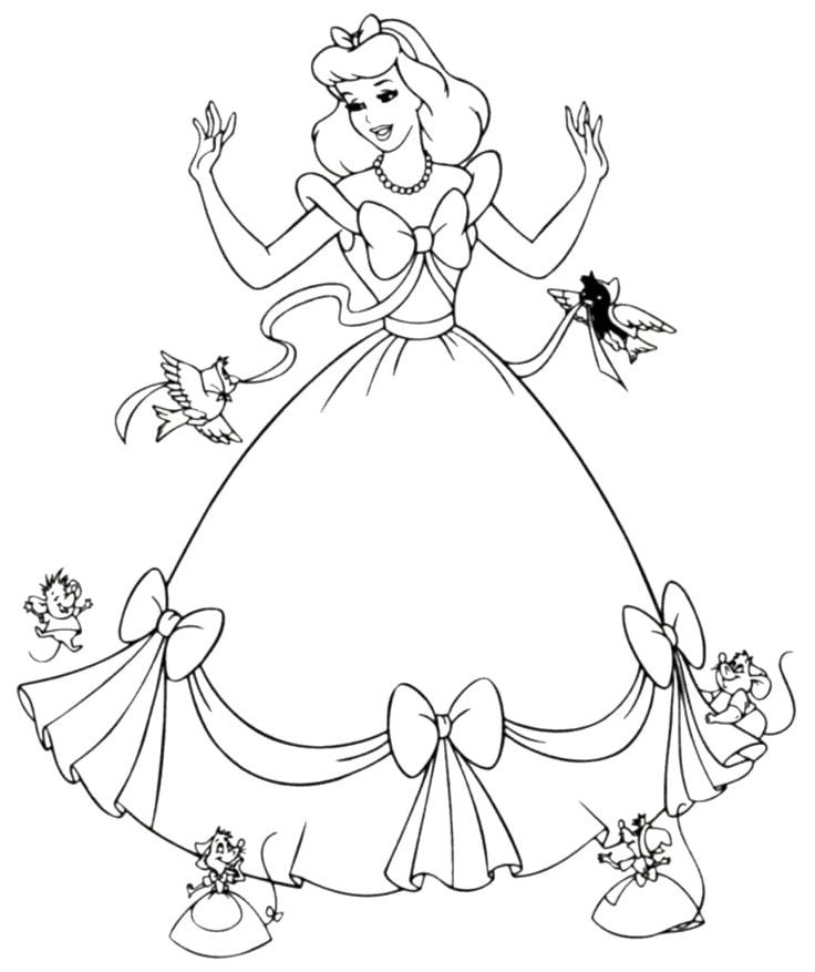 Cinderella from Disney Princess Coloring Page