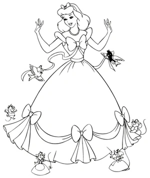 Cinderella from Disney Princess Coloring Page