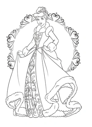 Incredible Princess Cinderella Coloring Page