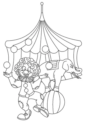 A Comical Circus Coloring Page