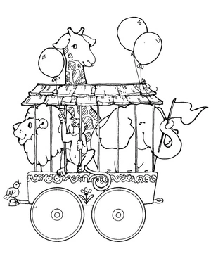 Animals from the Circus Coloring Page