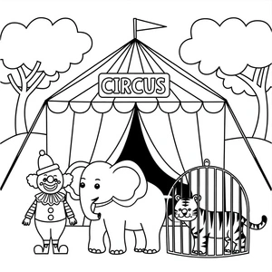 Circus Fun for Kids Coloring Page