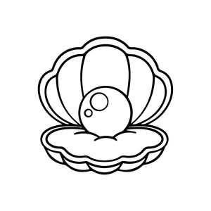 Clam with a Large Pearl Coloring Page