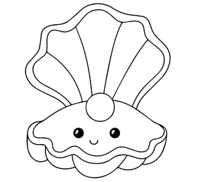Cute Clam Coloring Page