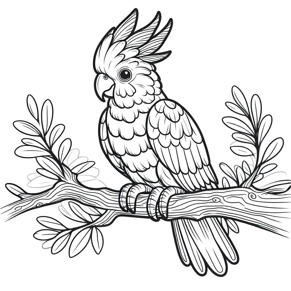 Print Parrot Cockatoo Coloring Page