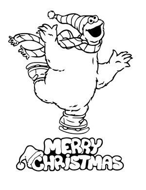 Christmas Cookie Monster Coloring Page
