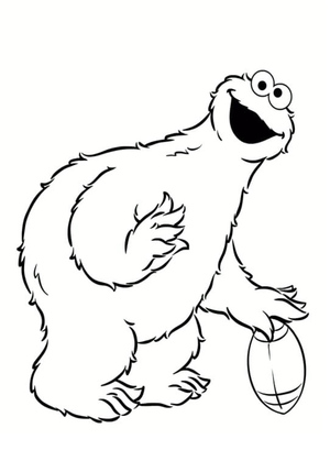 Cookie Monster Playing Football