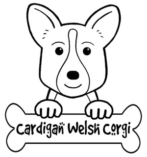 Corgi with a Bone Coloring Page