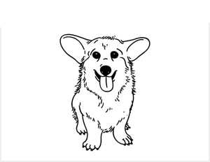 Gentle Baby Corgi Coloring Page