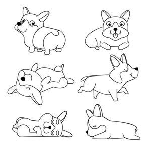 Lively and Happy Puppy Coloring Page