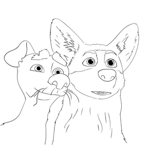 Royal Corgi with a Surprised Expression Coloring Page