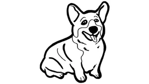 Simple Corgi Coloring Page