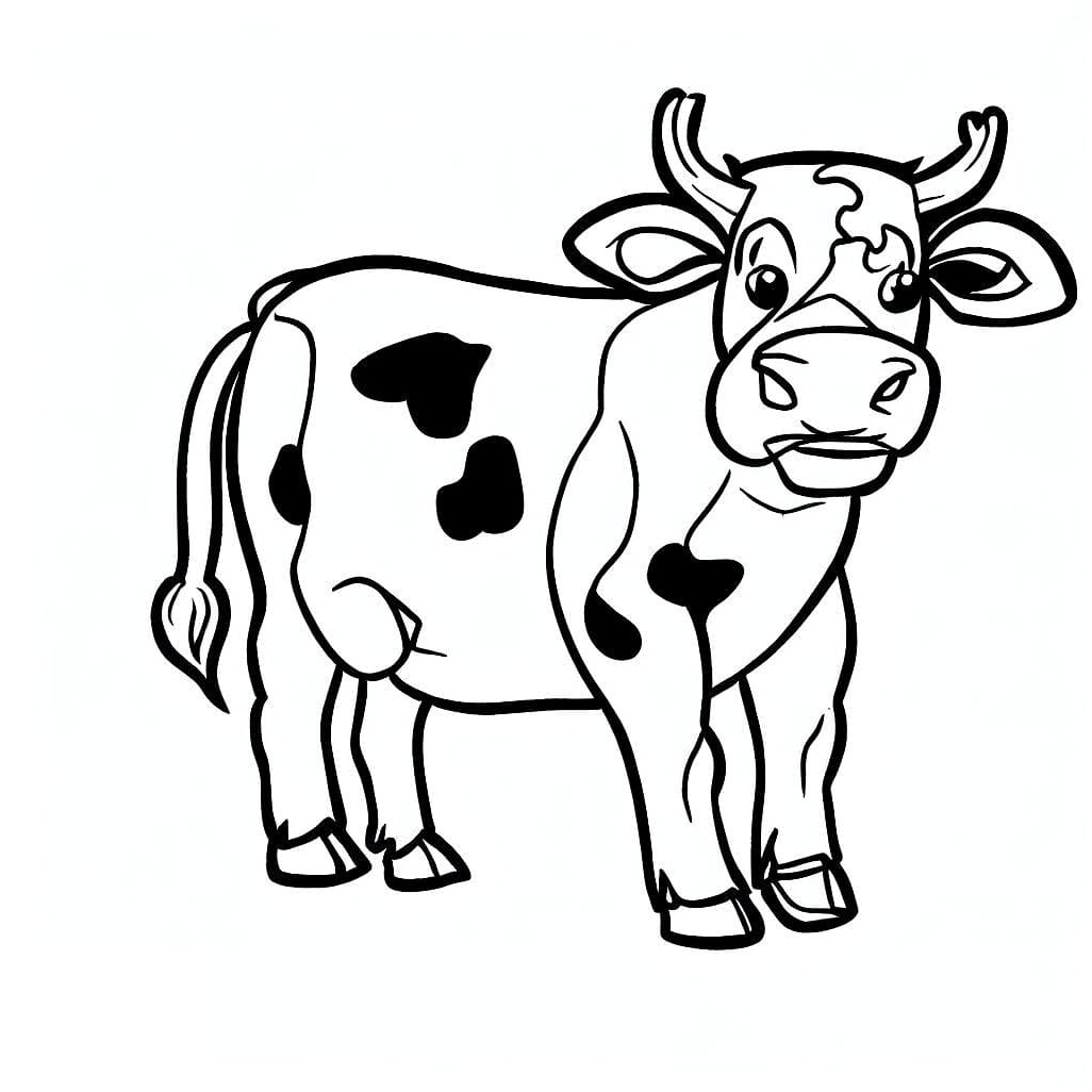 Cow at Liberty Coloring Page