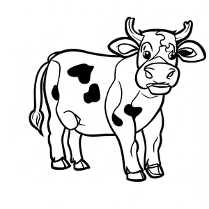 Cow at Liberty Coloring Page