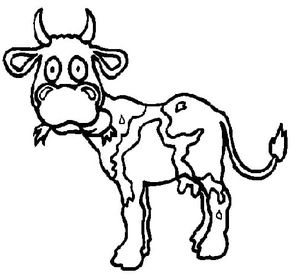 Funny Cow Coloring Page