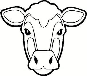 Head of a Cow Coloring Page