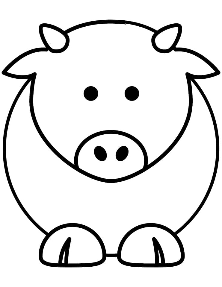 Plain and Simple Cow Coloring Page