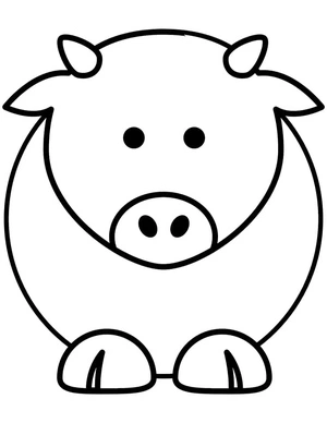 Plain and Simple Cow Coloring Page