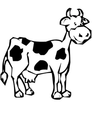 Printable with a Free Cow  Coloring Page