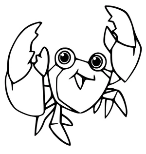Adorable Cartoon Crab Coloring Page
