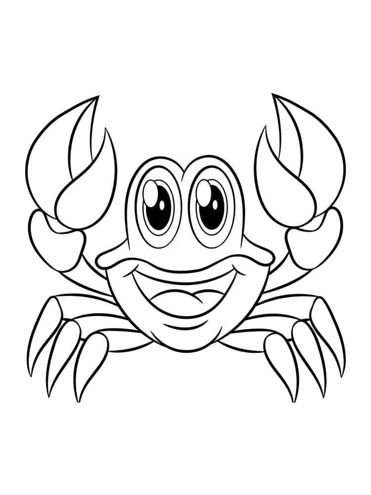 Adorable Crab Coloring Page