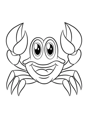 Adorable Crab Coloring Page