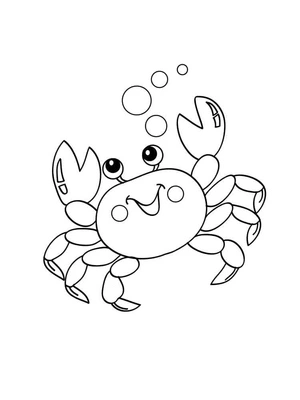 Adorably Cute Crab Coloring Page
