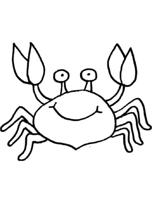Simple Crab Cartoon Coloring Page