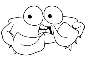 Whimsical Cartoon Crab Coloring Page