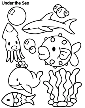 Colorful Fishes Coloring Page